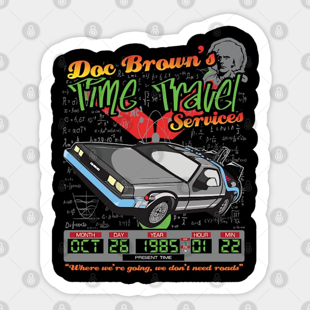 Doc Browns Delorean Time Travel Services Sticker by Meta Cortex